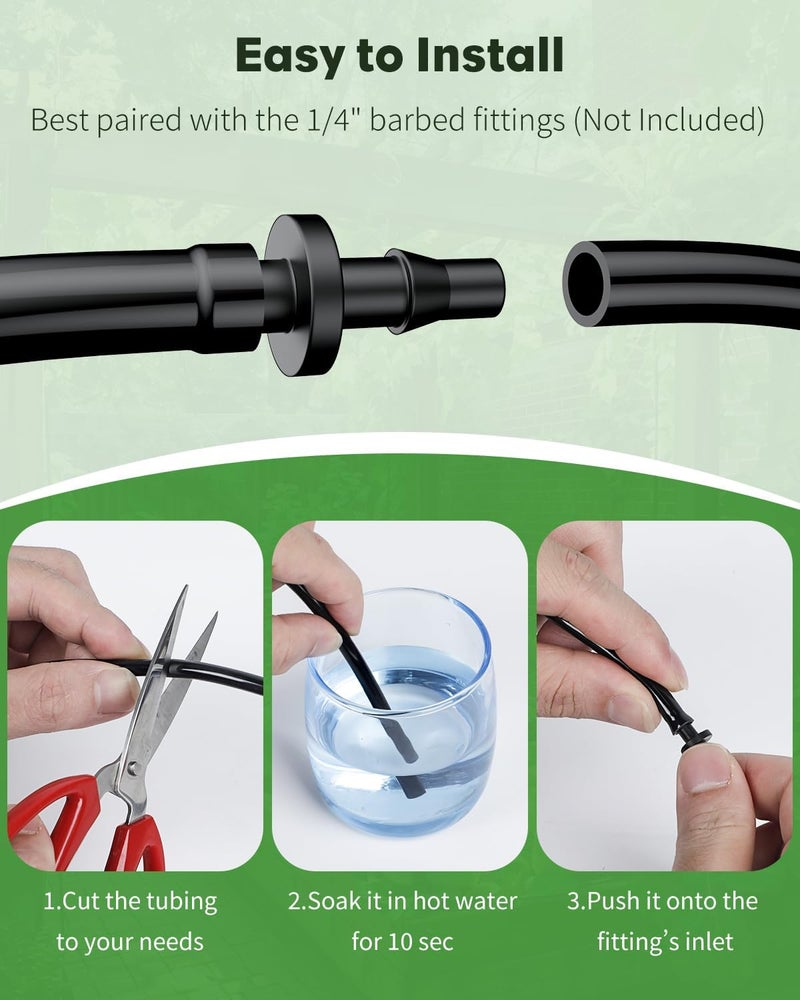 Pawfly 25 ft. Drip Irrigation Tubing, 1/4 Inch Blank Distribution Tubing for Drip Irrigation System, PVC Drip Irrigation Line Hose Roll, Drip Irrigation Part for Garden Watering, Black - Image 4